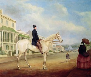 Rider on a White Horse, Probably in Macquarie Street North, c.1850